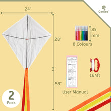 Load image into Gallery viewer, DIY Kite Kit for Kids | 2 Kites Easy Flying Large Diamond
