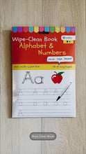 Load and play video in Gallery viewer, Wipe Clean 2 Books Set for Kids Practice Writing A - Z | Alphabet and Numbers
