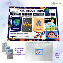 Load image into Gallery viewer, Space Themed Daily Task Board Circle Time Calendar