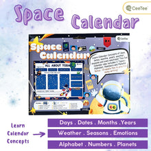 Load image into Gallery viewer, Space Themed Daily Task Board Circle Time Calendar