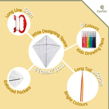 Load image into Gallery viewer, DIY Kite Kit for Kids | 3 Kites | Easy Flying Large Diamond 
