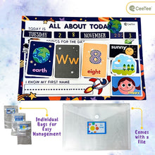 Load image into Gallery viewer, Space Themed Daily Task Board Circle Time Calendar
