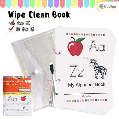 Wipe Clean 2 Books Set for Kids Practice Writing A - Z
